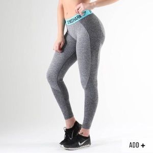 Gym shark grey/turquoise flex tights